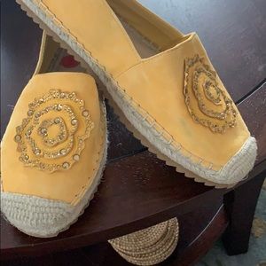 Karl lagerfield yellow espadrille